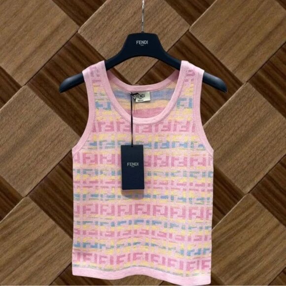 Fendi Pink Multicolor Tank Top - Picture 1 of 7